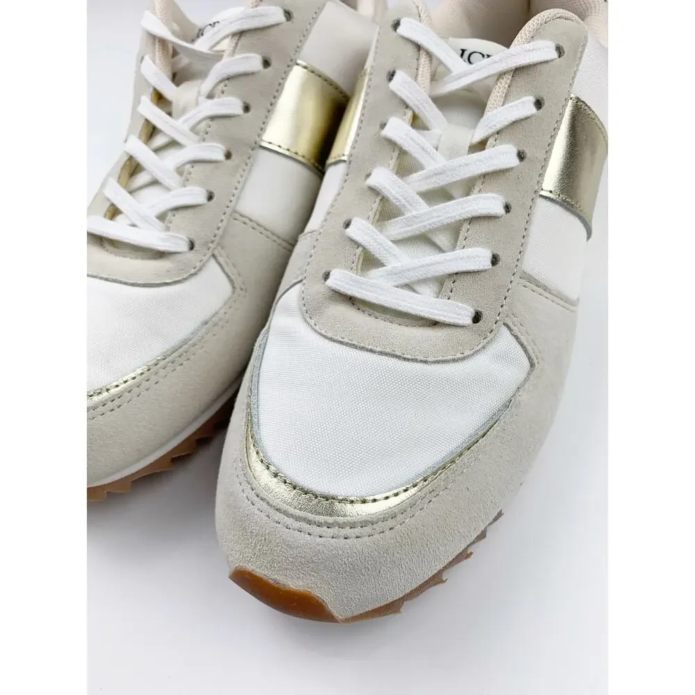 J Crew Trainers Metallic Colorblock Cream Gold Sneakers Retro Casual Women's 10